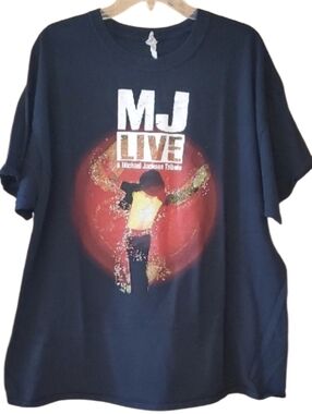 MJ Live Michael Jackson Tribute Short‎ Sleeve Tee - Black 2XL